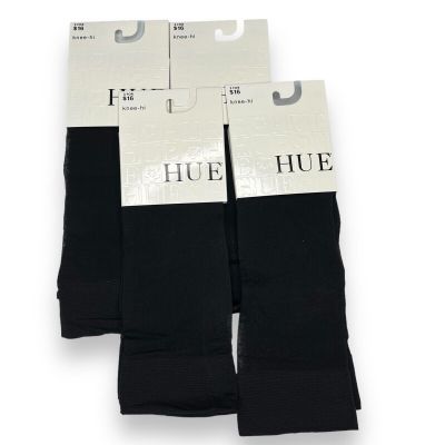 Hue One Size Fits Most Black Pindot Knee Hi Socks Sheer 4 Pair